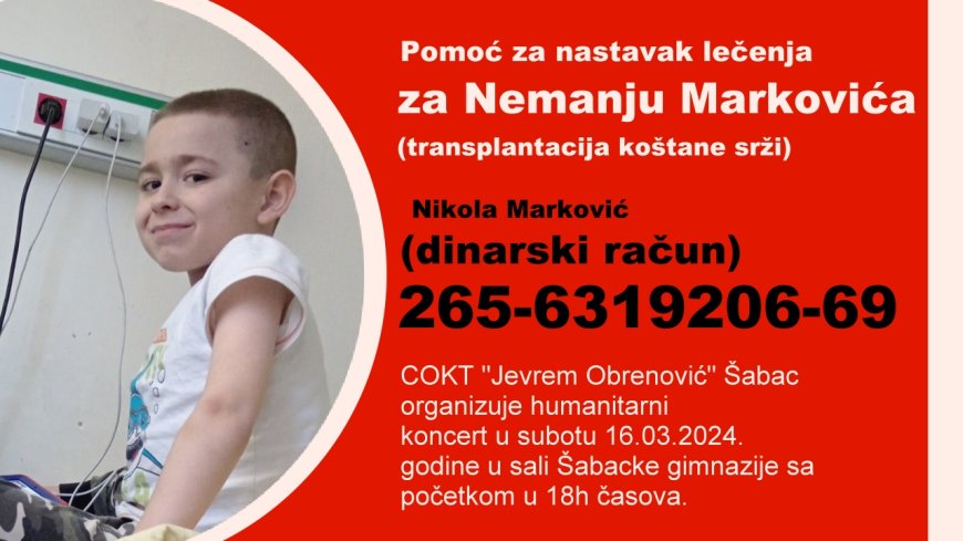 Humanitarni koncert za Nermanju Markovića